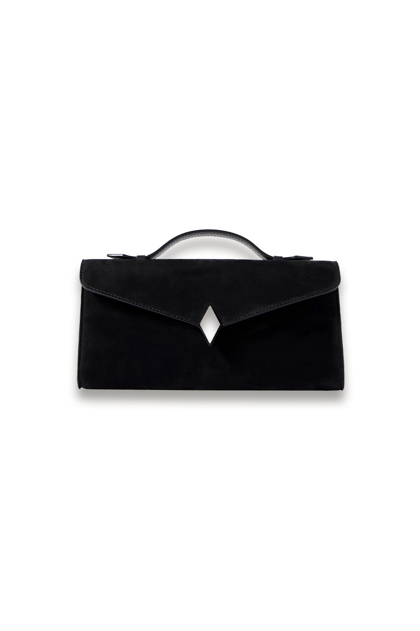 Edge Embellished Nubuck Clutch