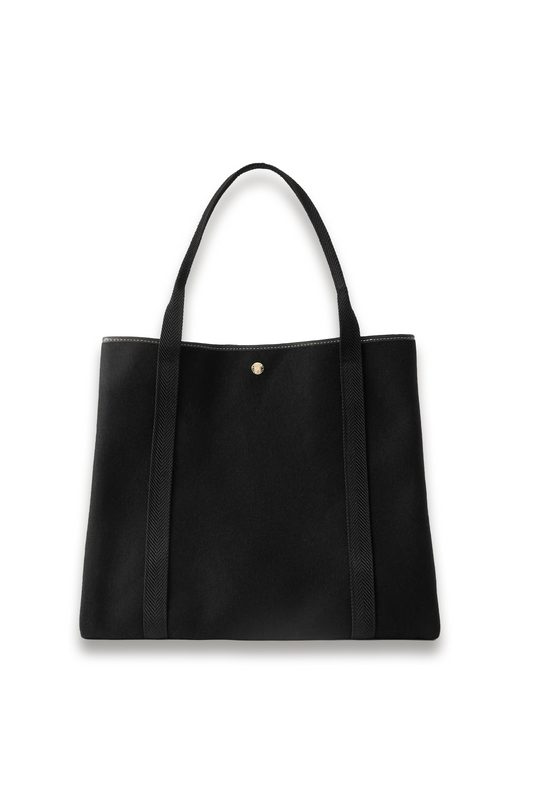 Traversée Whip Large Webbing and Leather-trimmed Felt Tote