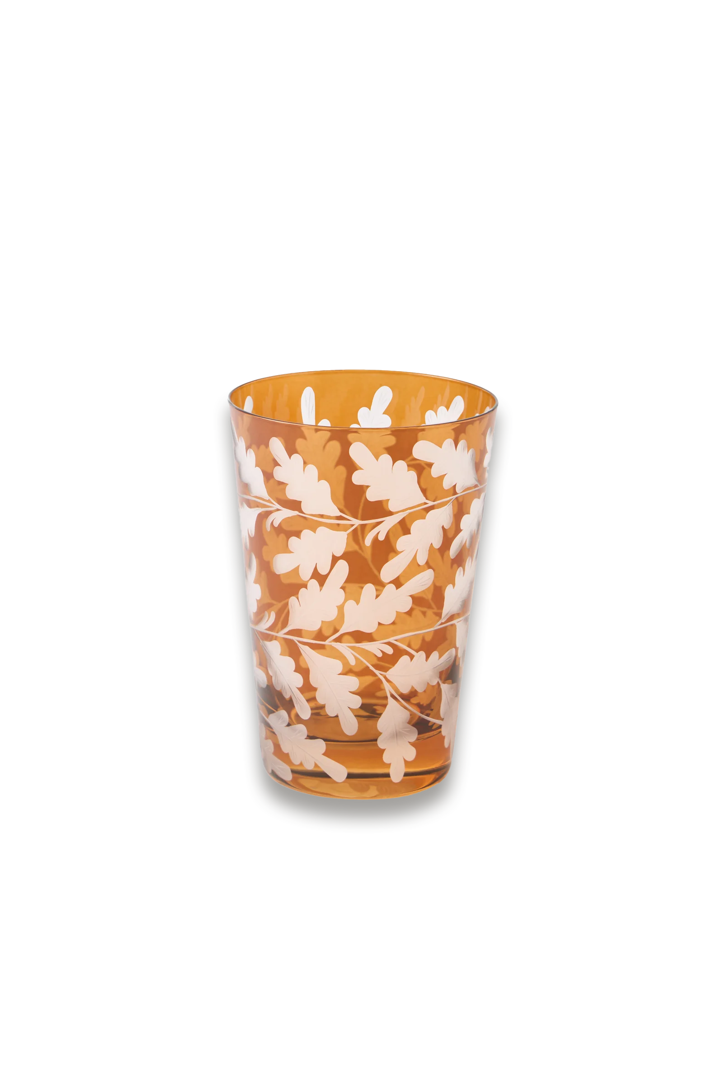 Engraved Oak Leaf Water Tumbler in Walnut
