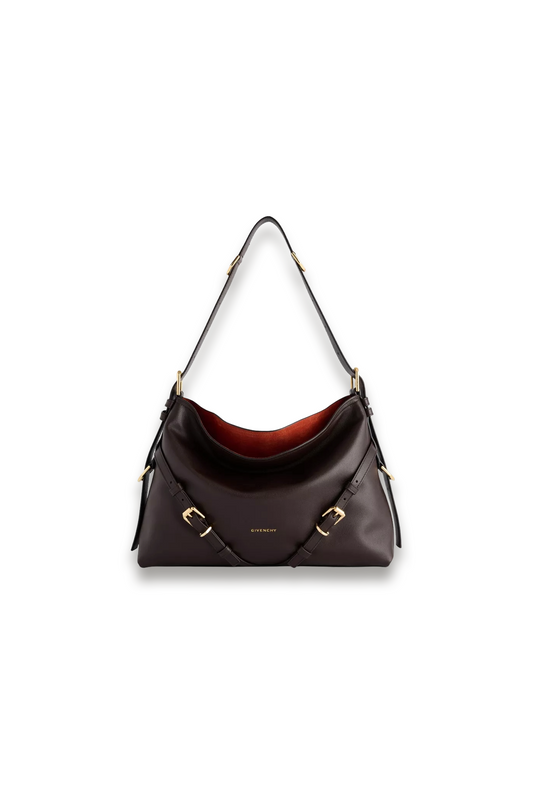 Voyou Medium Shiny Leather Shoulder Bag