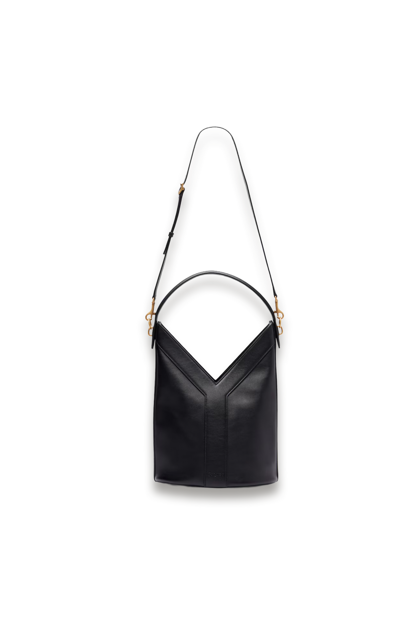 Y leather bucket bag