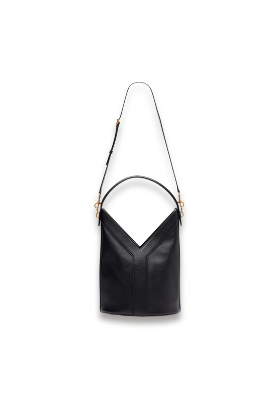 Y leather bucket bag