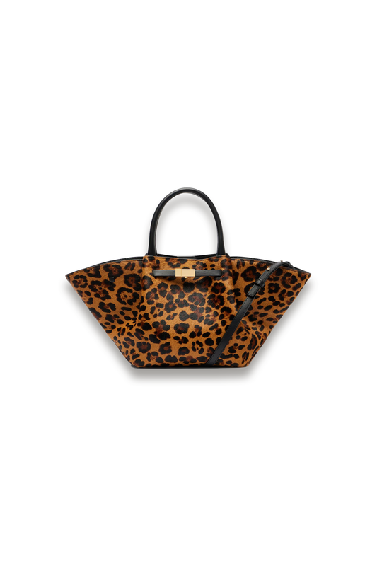 New York Midi Leopard-print Calf Hair Tote Bag