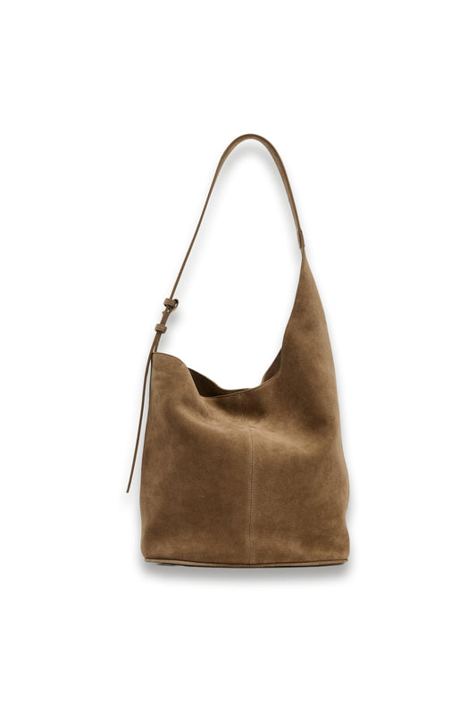 Asymmetric Leather Bucket Bag