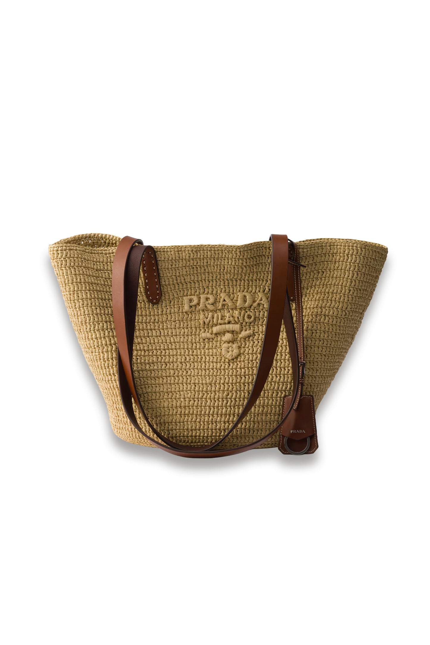 Medium Crochet and Leather Tote Bag
