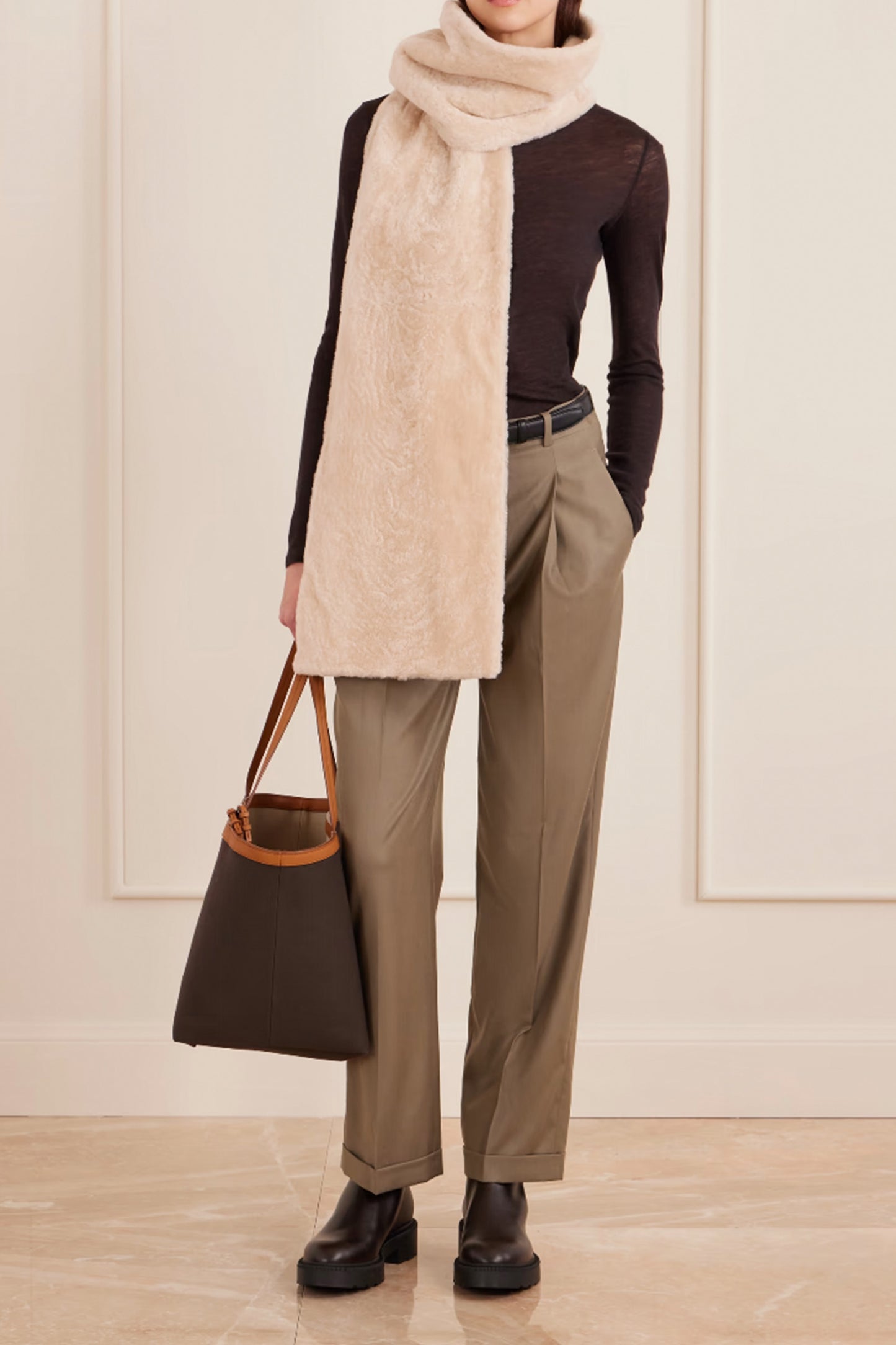 Park Reversible Leather-trimmed Twill Tote
