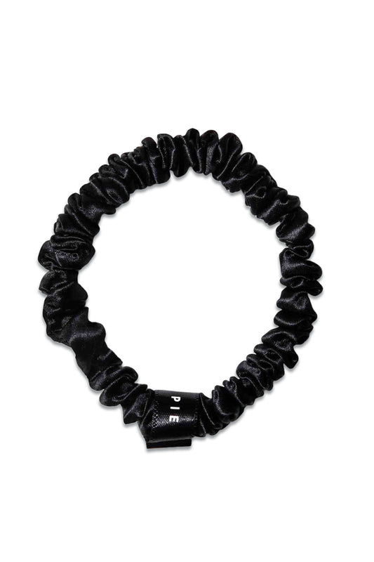 Luxury Mulberry Silk  100% Silk Hair Scrunchies (Jet Black)