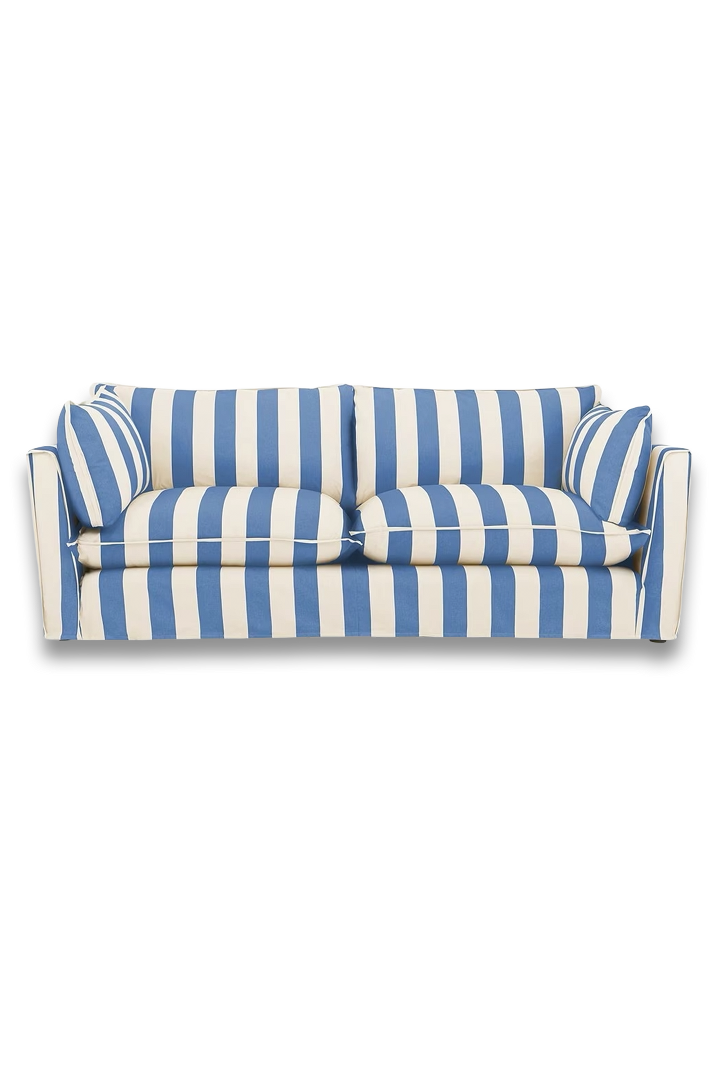 Cocobella Large Sofa, Light Leg, Cornish Blue Stripe