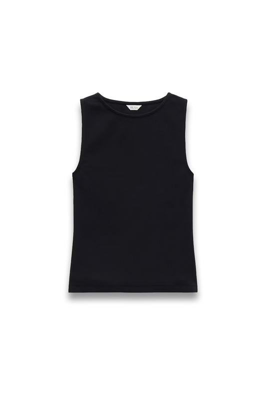 Micah Boat Neck Cotton Ribbed Vest