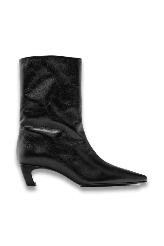 Leather High Heel Ankle Boot