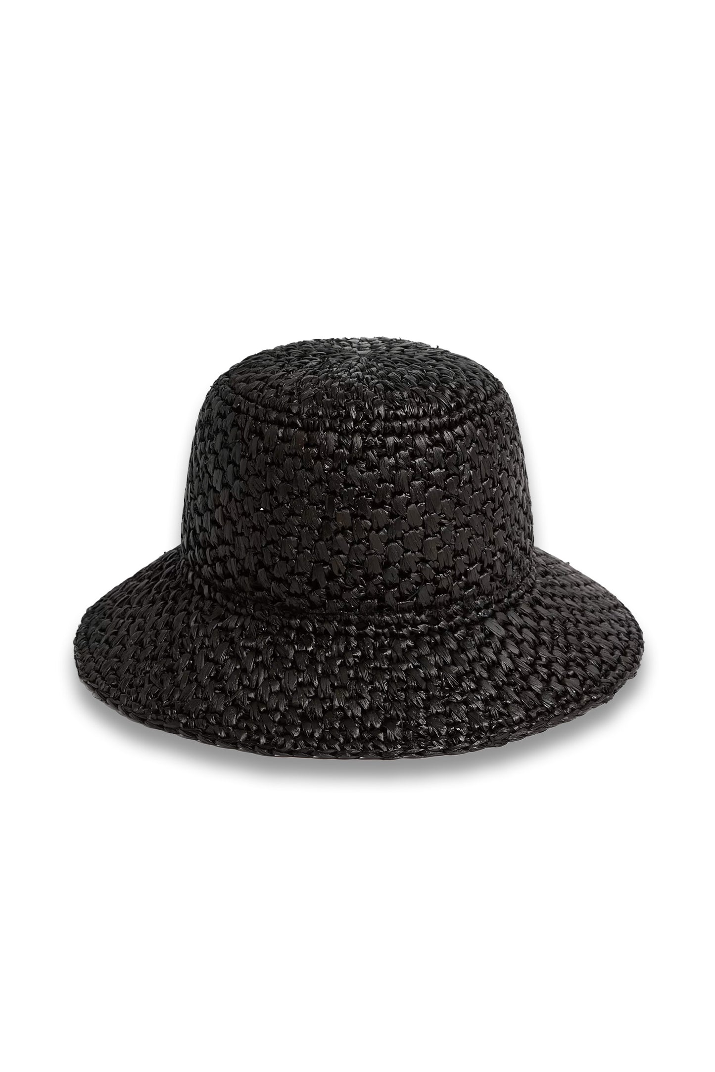 Black woven bucket hat 