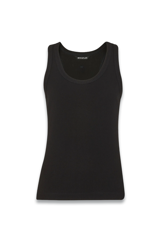 Black Ultimate Ribbed Scoop Vest