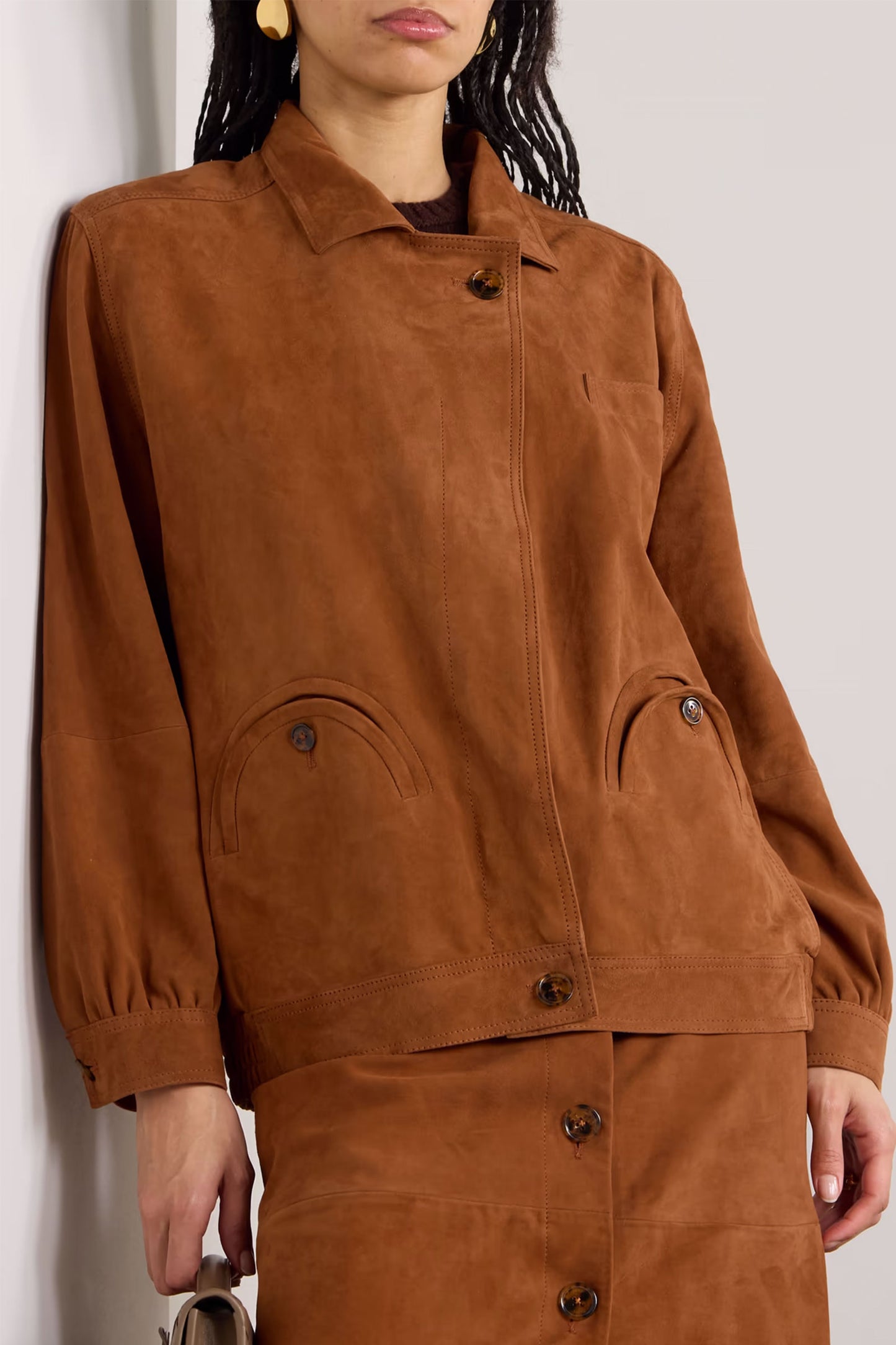 Cleo Suede Bomber Jacket