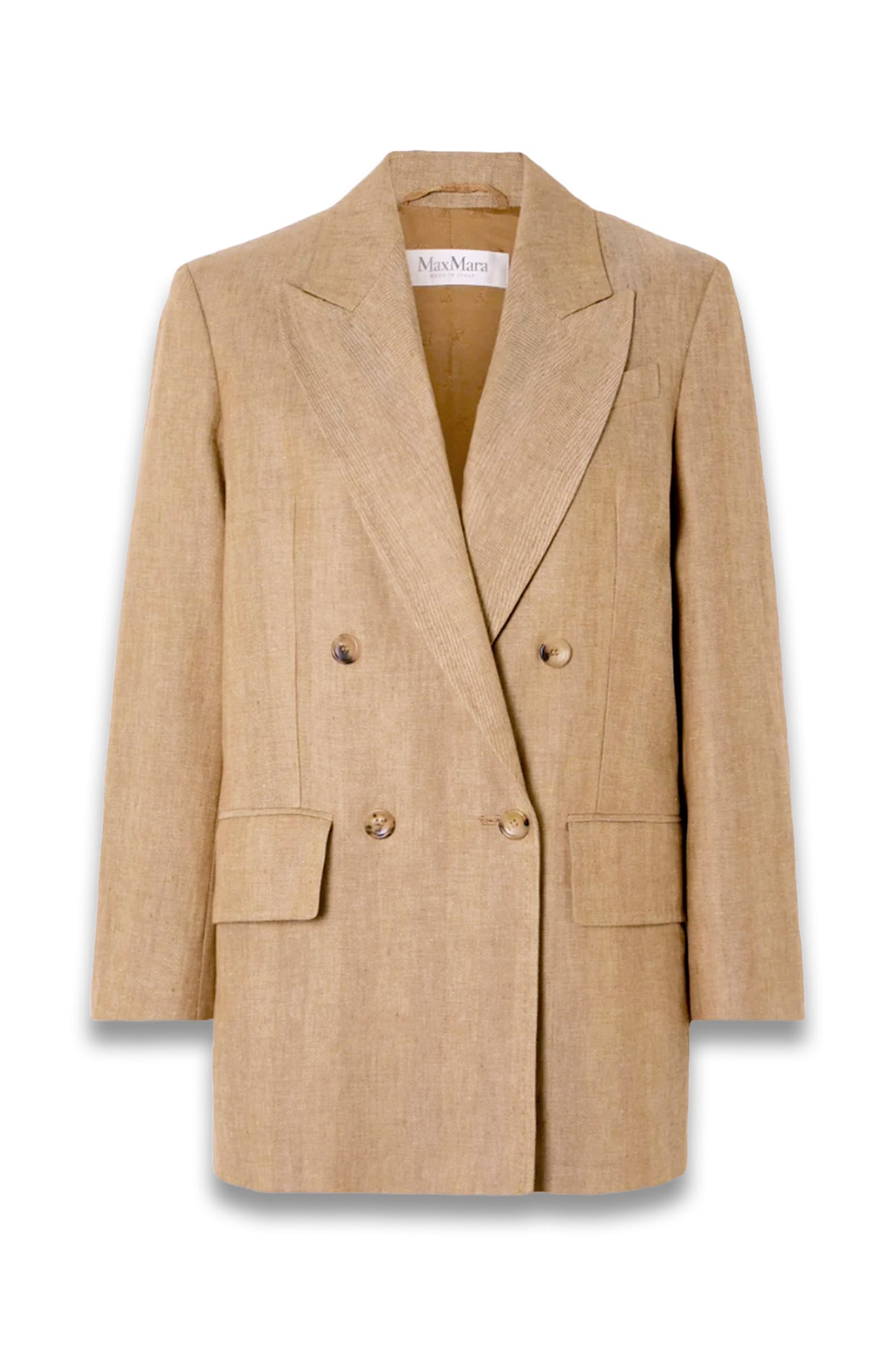 Gerla Double-breasted Herringbone Linen Blazer
