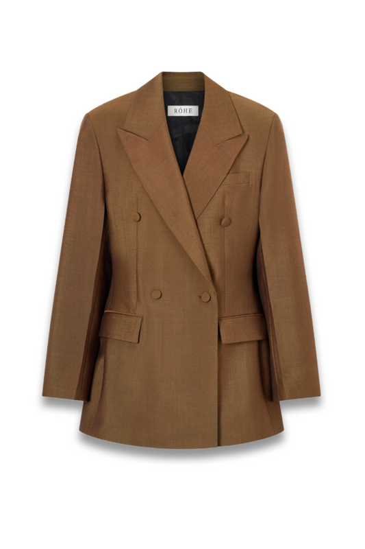 Double-Breasted Wool and Mohair-Blend Blazer
