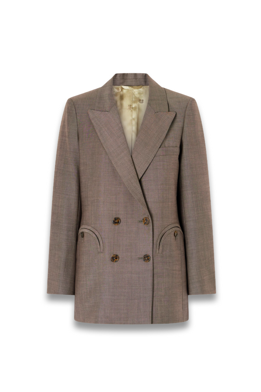 Aile Everyday Double-Breasted Wool and Mohair-Blend Blazer