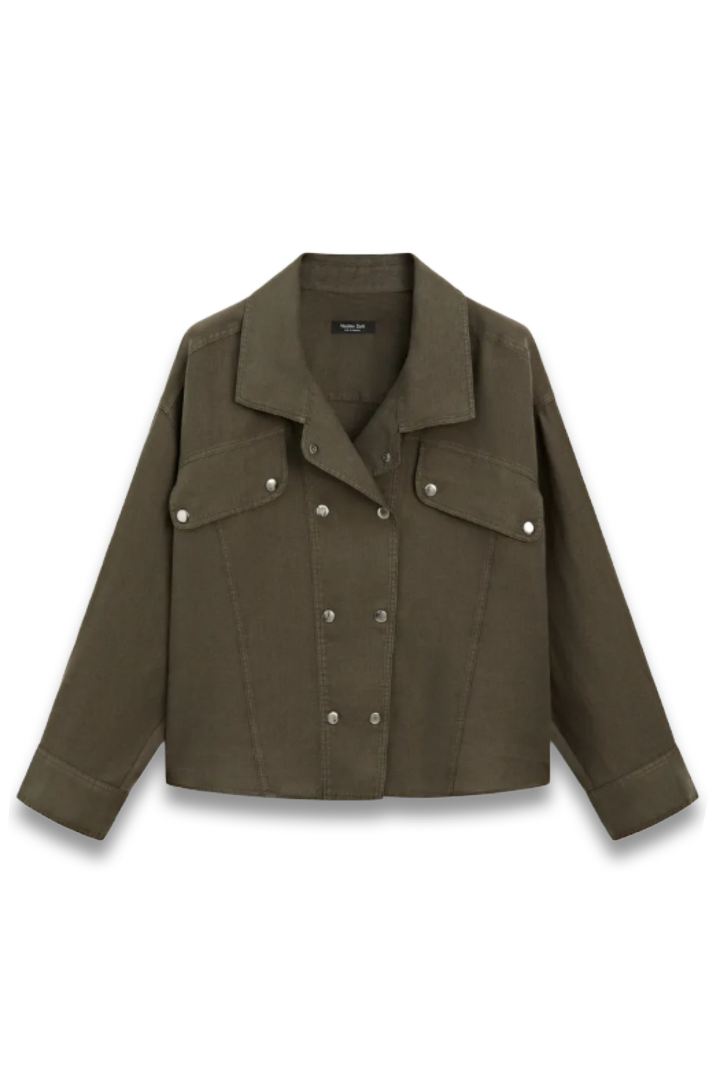 100% Linen Shirt with Snap Button Detail