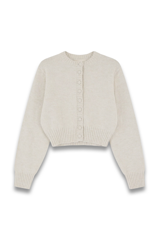Emblem Cropped Cardigan