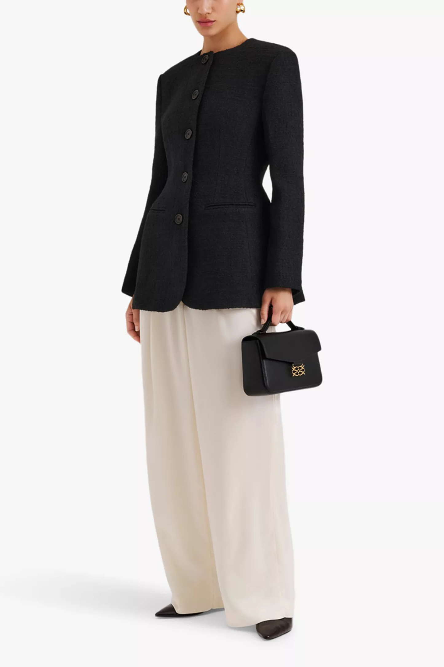 Carol Wool Blend Blazer in Black