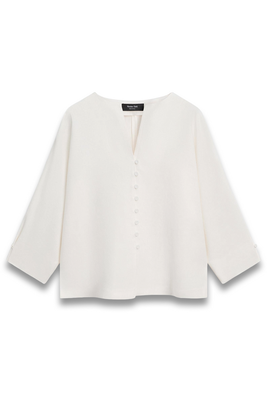 Linen Jacket with Button Details