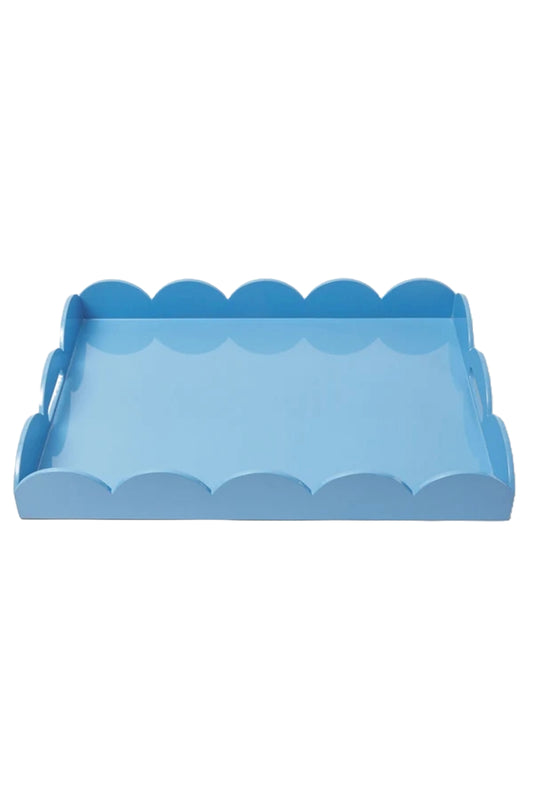 Blue Lacquer Scalloped Tray