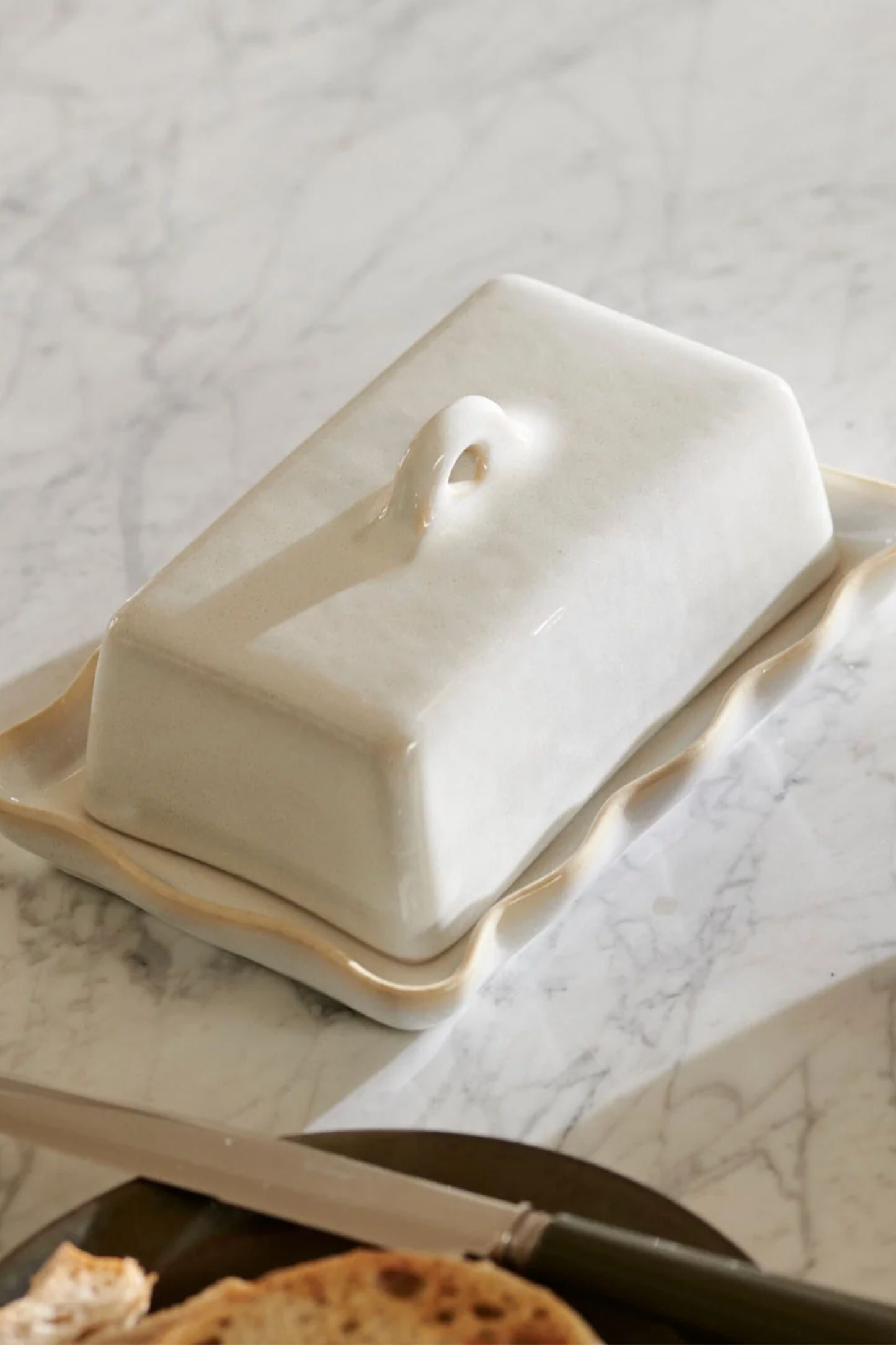 Bramley Stoneware Butter Dish, White