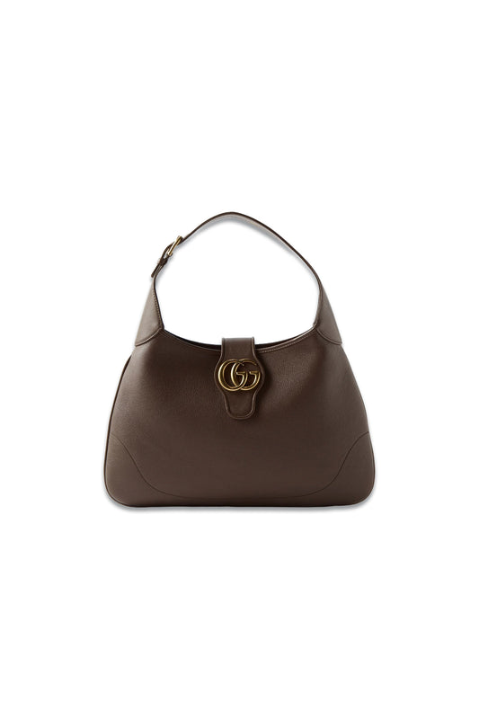 Brown Aphrodite GG-plaque Grained-leather Shoulder Bag