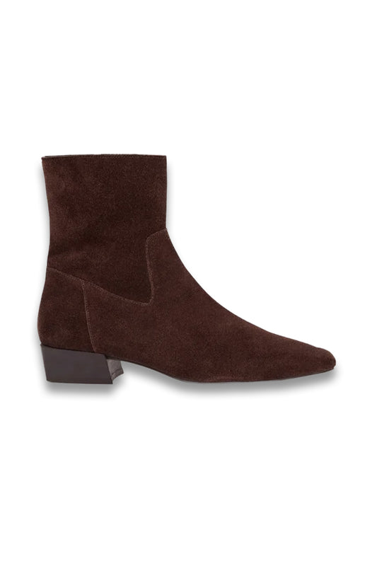 Suede Square-Toe Boots