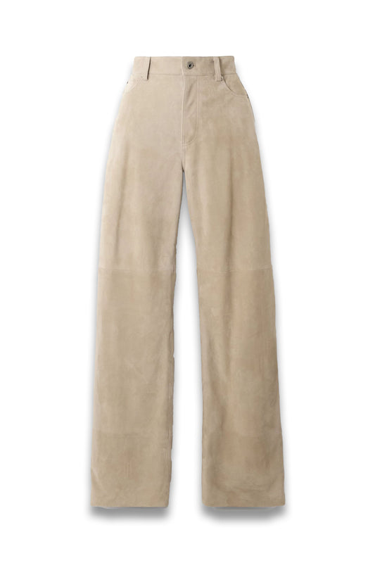 Beige suede trousers