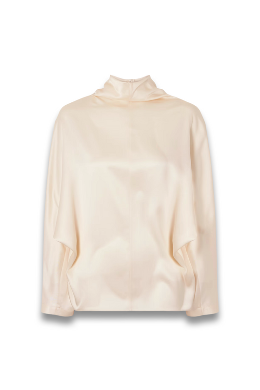 Silk-Satin Turtleneck blouse