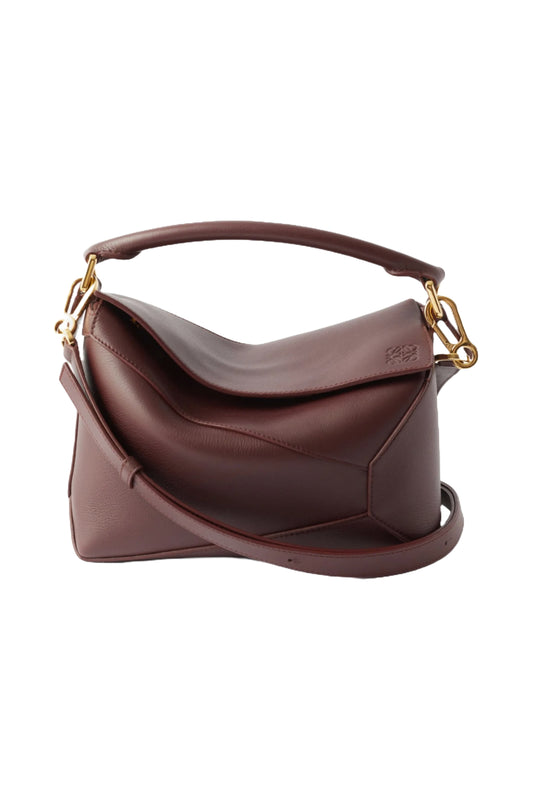 Burgundy Puzzle Small Grained-Leather Cross-body Bag
