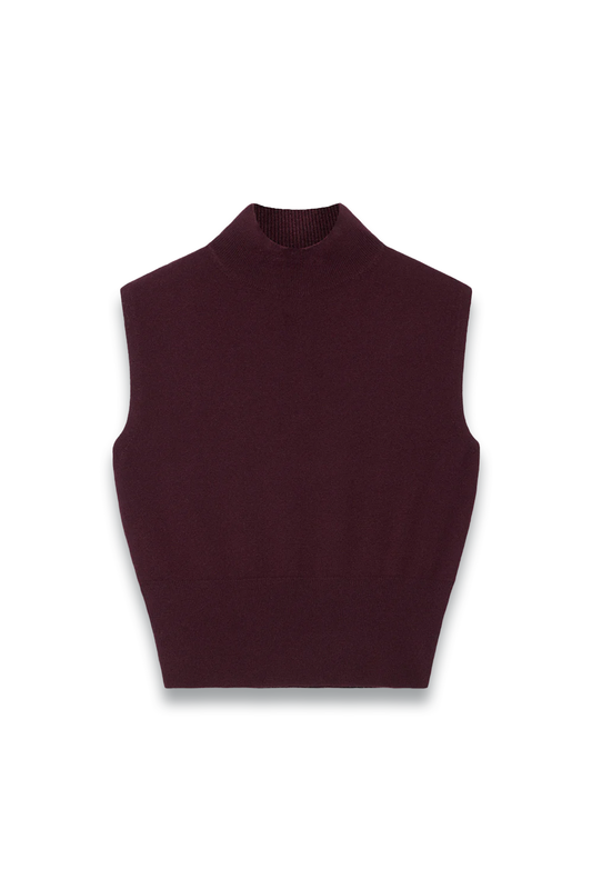 Burgundy Sleeveless Knit Top