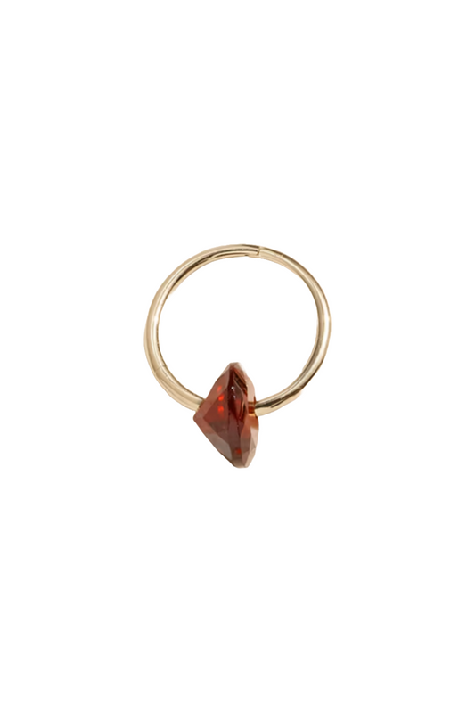January Birthstone 14-Karat Recycled Gold Multi-Stone Single Hoop Earring