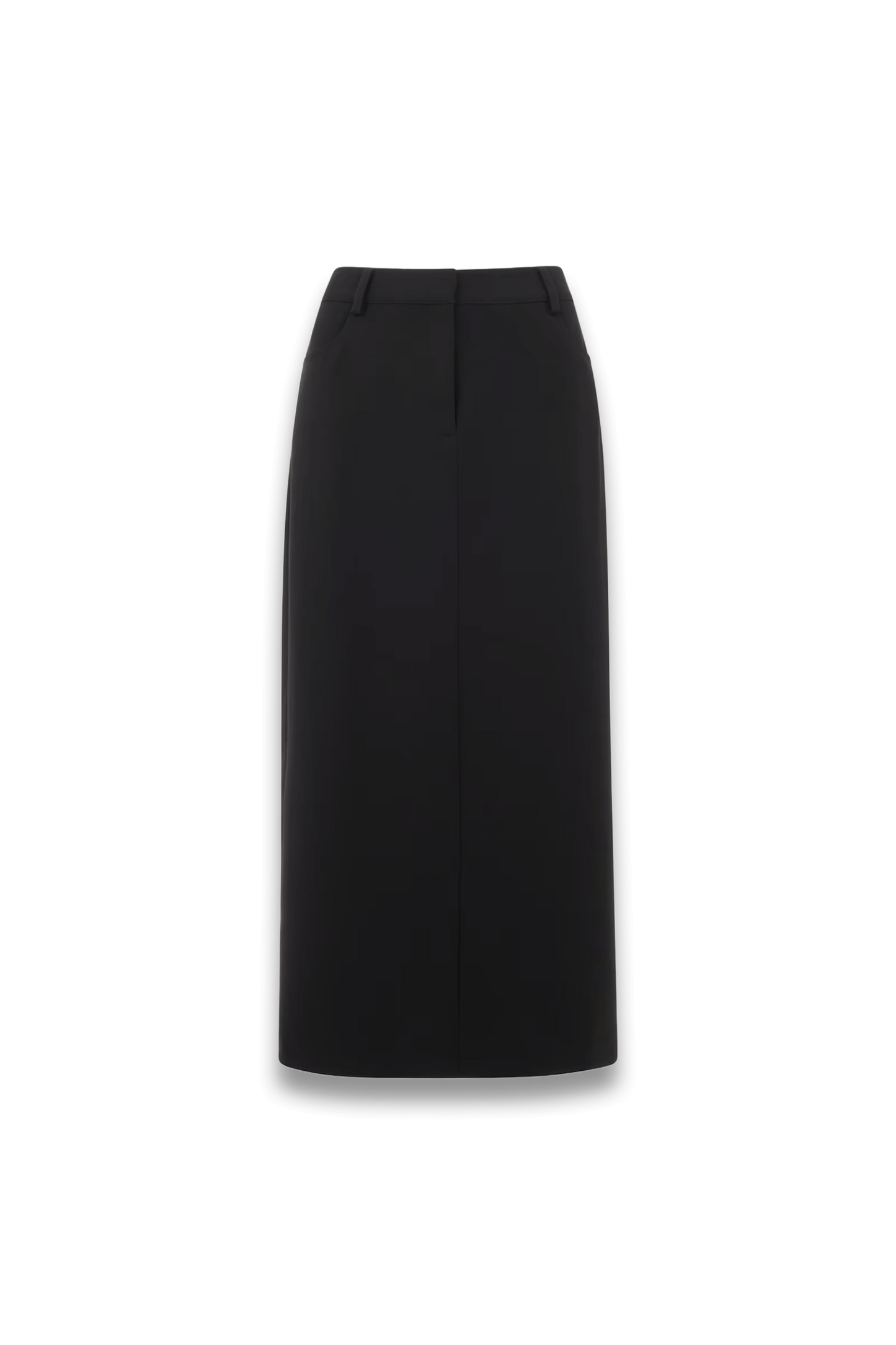 Black Petite Abigail Tailored Midi Skirt