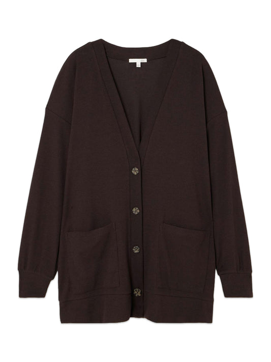 Nicolette Ribbed Stretch-Pima Cotton and Modal-Blend Cardigan