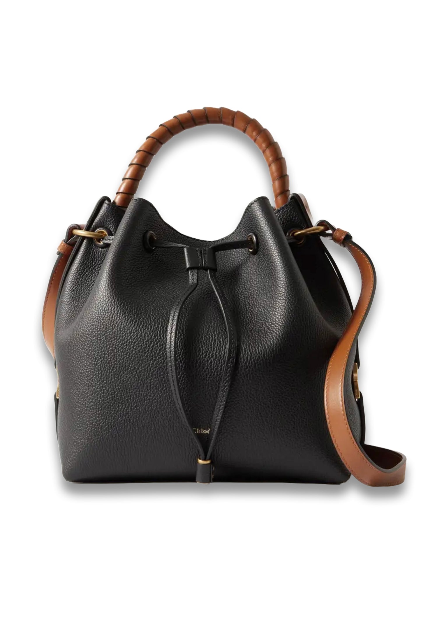 Marcie Two-tone Textured-leather Bucket Bag
