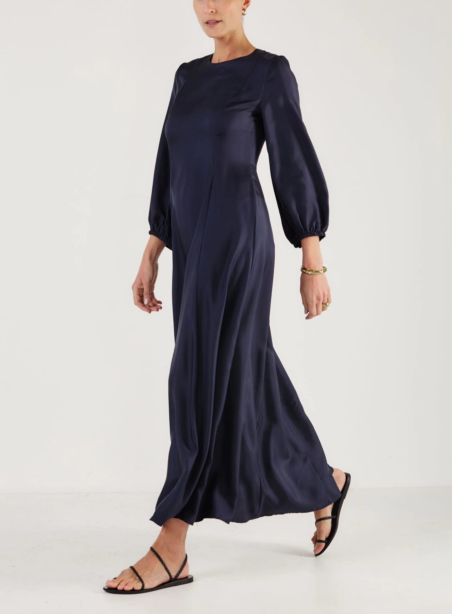 Chloe- Midnight Navy Silk Twill Dress