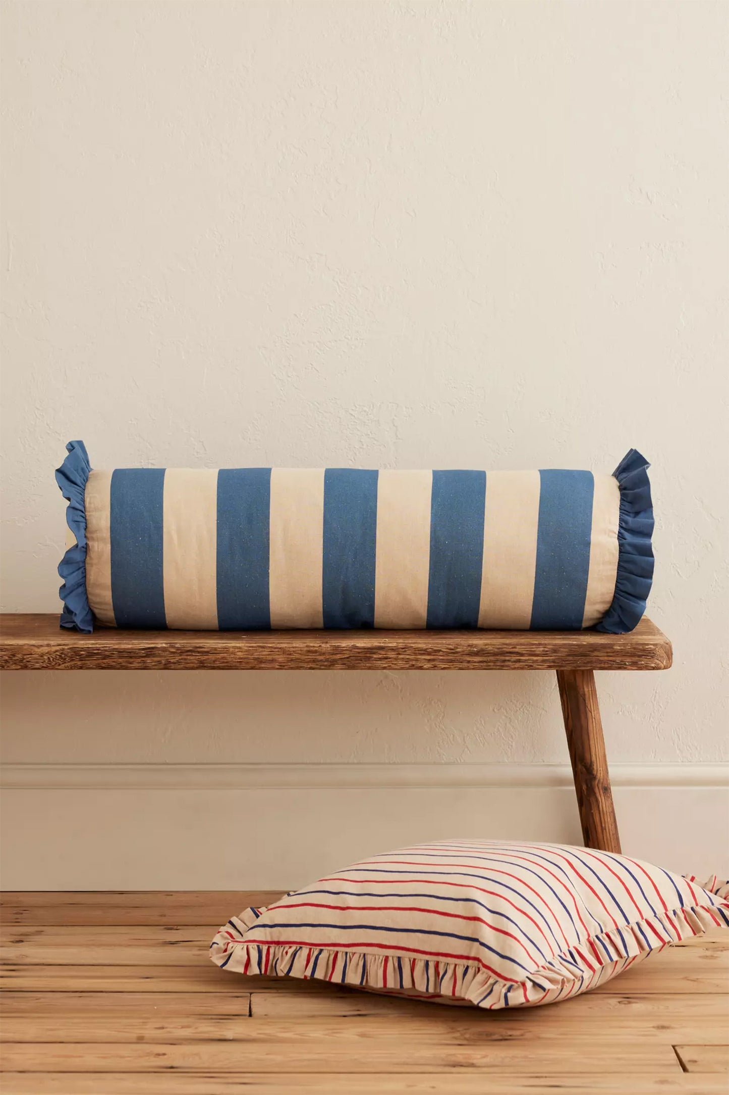 Anna + Nina Long Marinière Frill Cushion