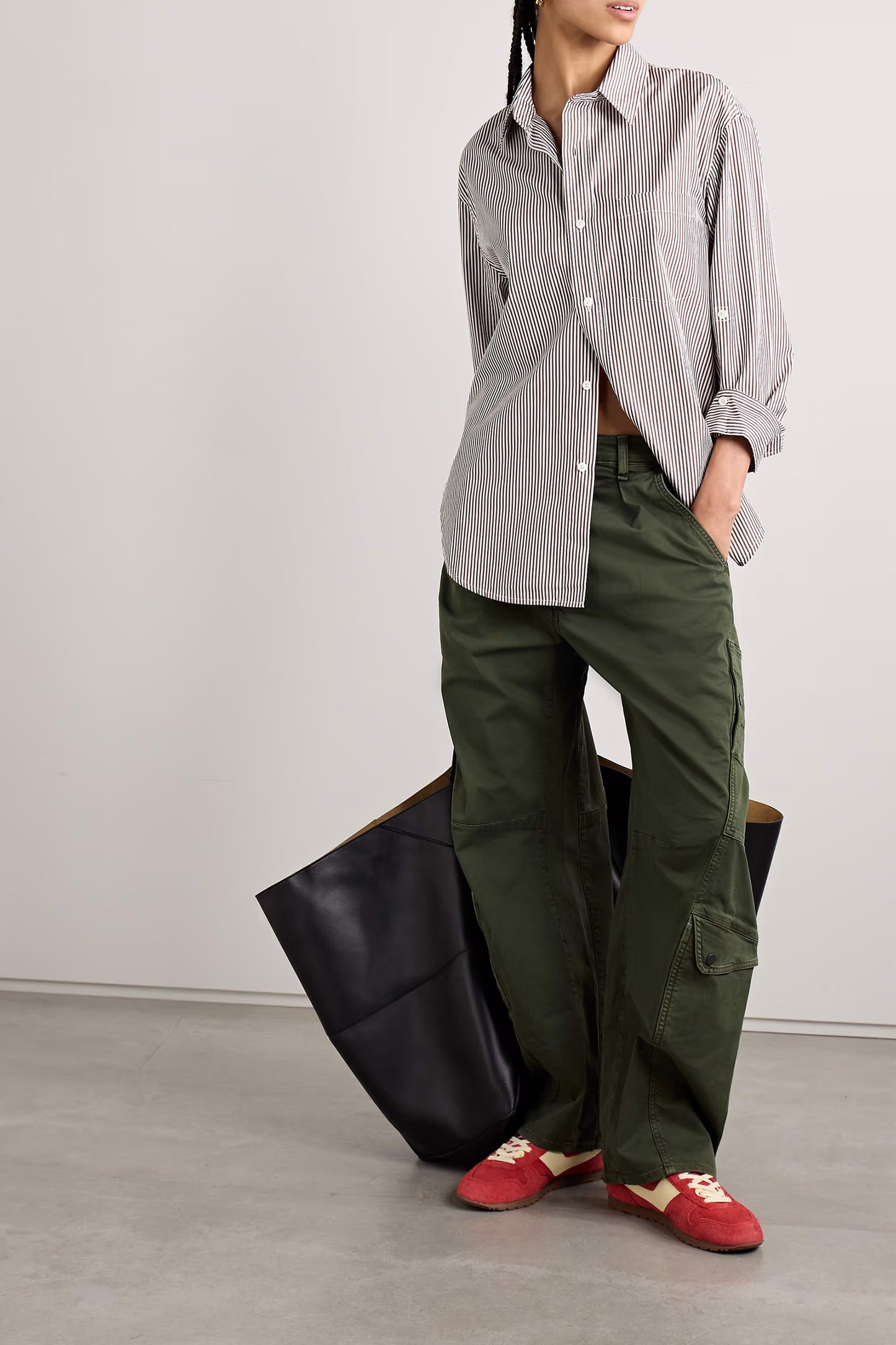 Kayla striped cotton-poplin shirt