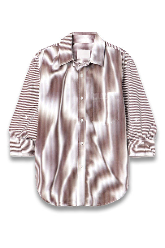 Kayla striped cotton-poplin shirt