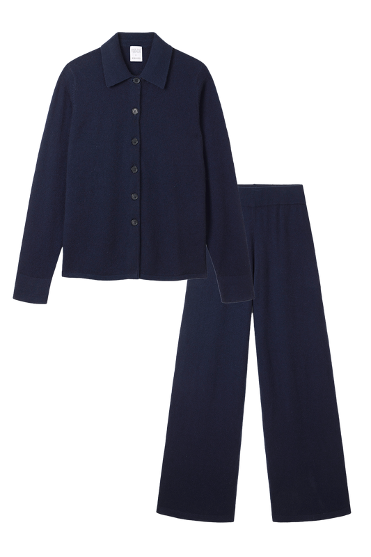 The Antonella Top & Ermen Cashmere Co-ord in Navy