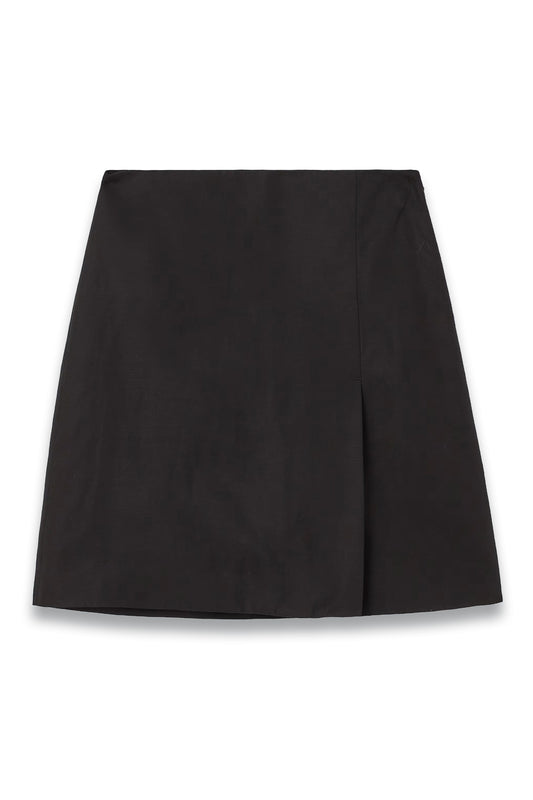 Front-Pleat Mini Skirt