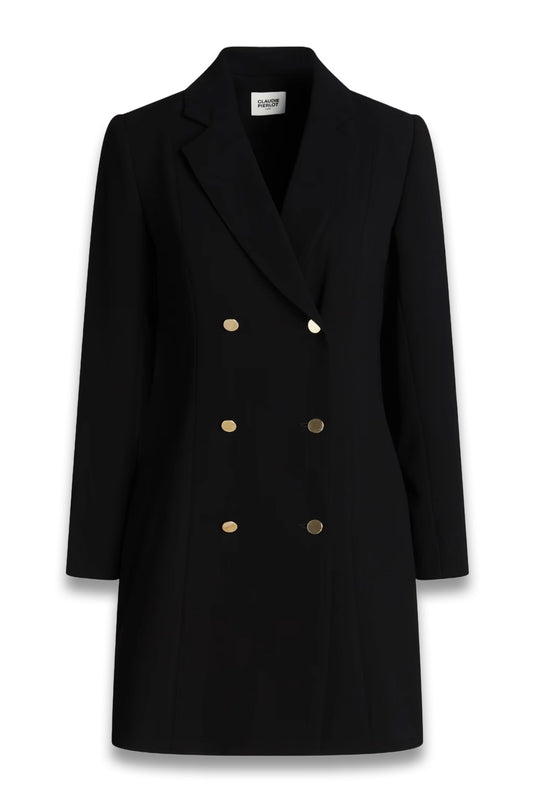 Crepe Mini Tuxedo Dress