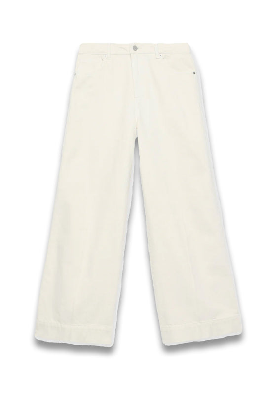 Cream Wide Leg Jeans