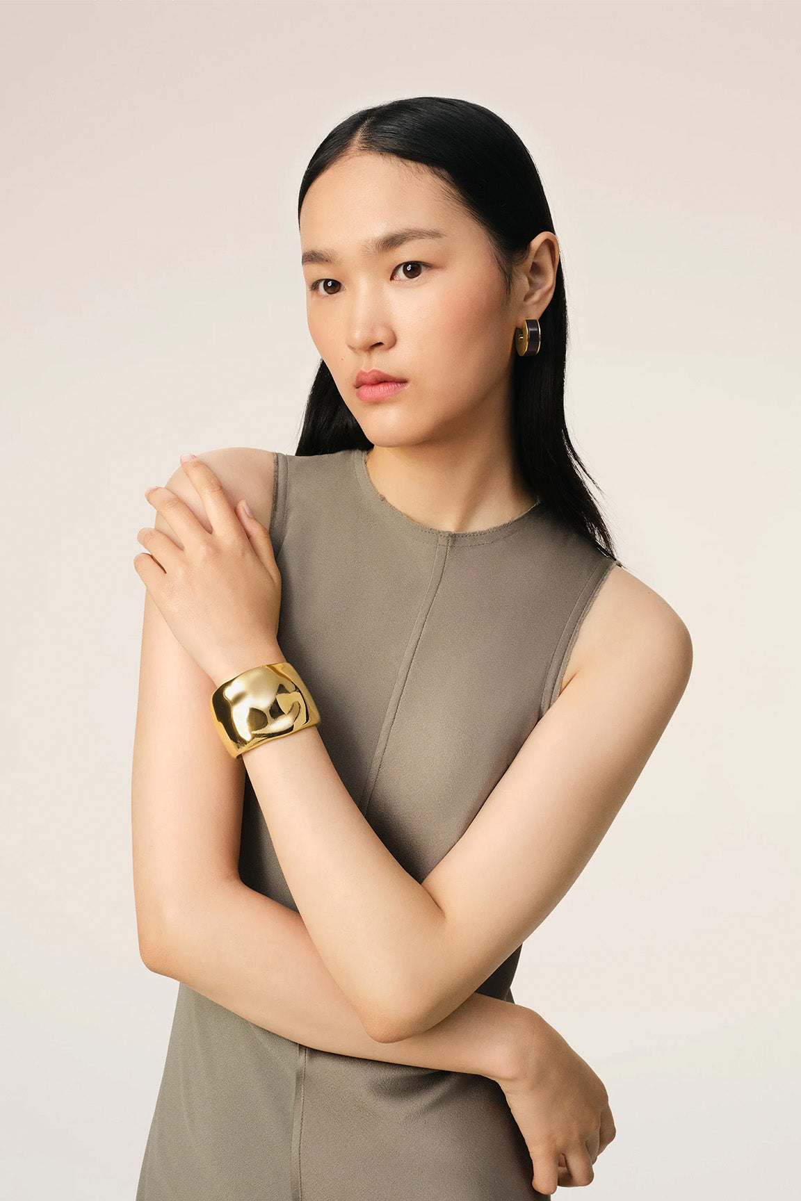 Gold Brass Dune Large Size Cuff