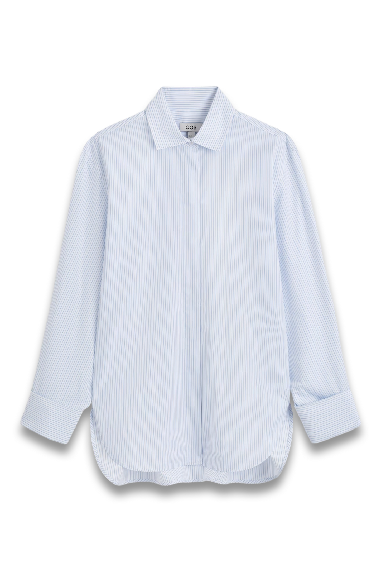 Cutaway-collar Striped Cotton-blend Shirt