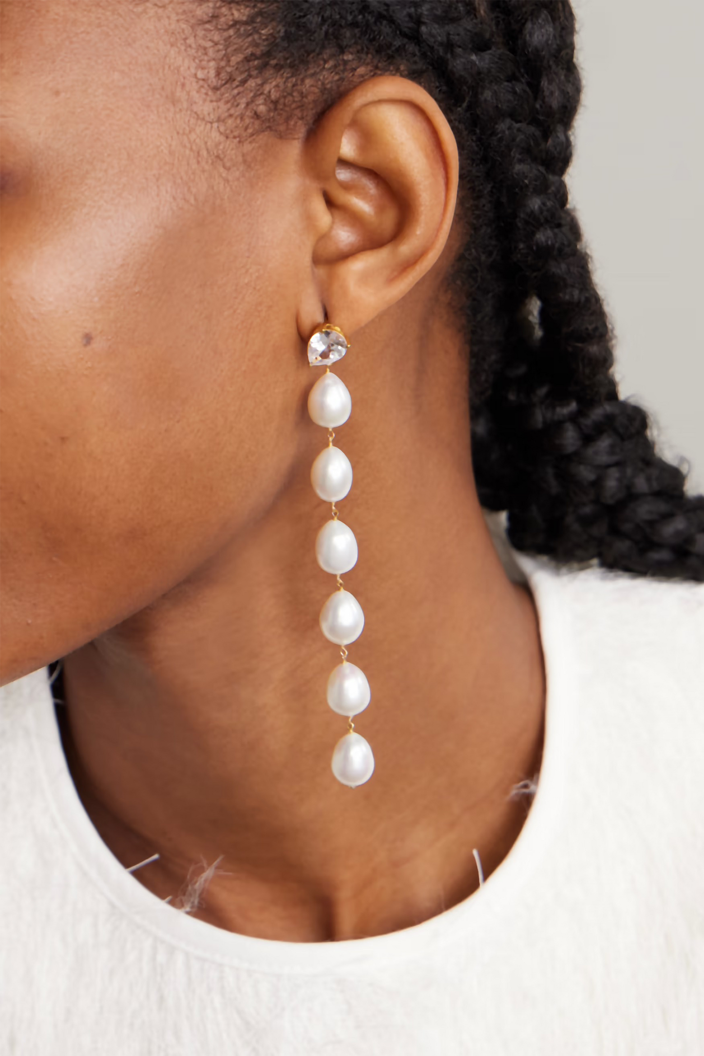 Recycled Gold Vermeil, Cubic Zirconia And Pearl Earrings