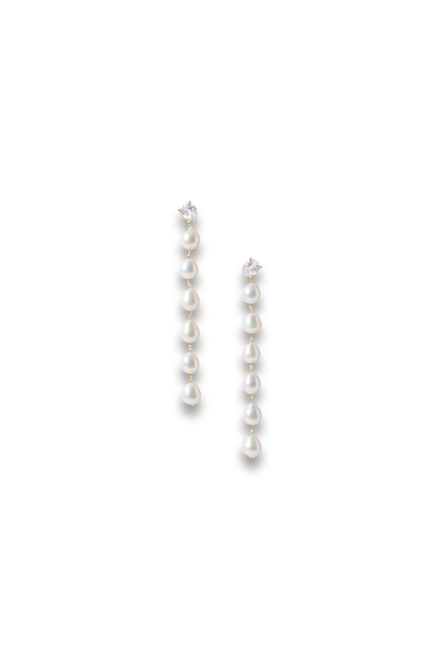 Recycled Gold Vermeil, Cubic Zirconia And Pearl Earrings