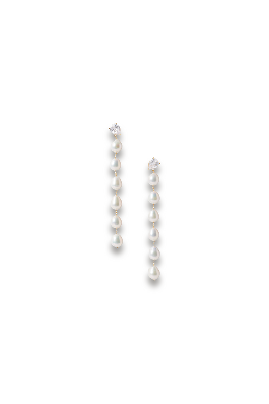 Recycled Gold Vermeil, Cubic Zirconia And Pearl Earrings