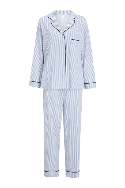 Candi Stripe Jersey Pyjama Set, Blue